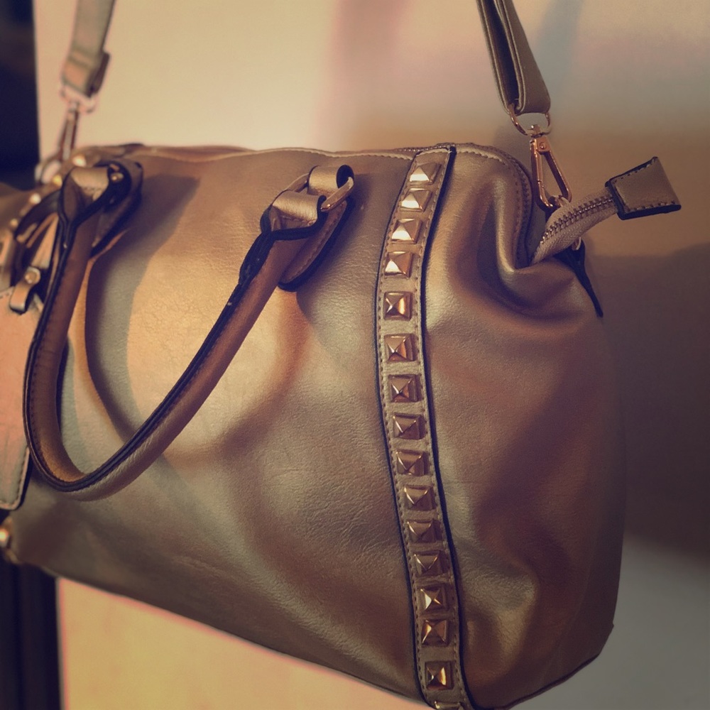 Black Rivet Gold Bag